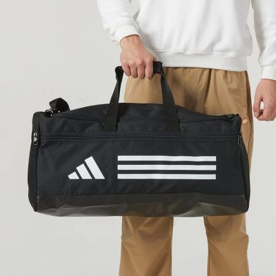 Duffle Sports Bag with Shoe Compartment - Black